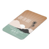 レトロインスパイアビーチ結婚式日付磁石を保存 マグネット (左側)