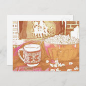 レトロインスパイアフェスティバルホリデーマグアンドポップコーン ポストカード (正面/裏面)