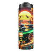 レトロインスパイアー・マッスルカー鮮やか・フローラ タンブラー (正面)