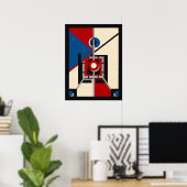 レトロインダストリアルデコ幾何学芸術 ポスター (ホームオフィス)