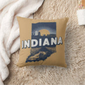 レトロインディアナ風光明媚シルエット クッション (ブランケット)