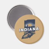 レトロインディアナ風光明媚シルエット マグネット (正面/裏面)