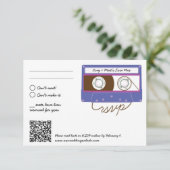 レトロインディミキステープ結婚ズパープル&インディゴ 出欠カード (スタンド正面)