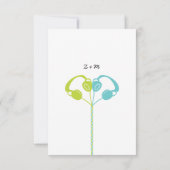 レトロインディミキステープ結婚ズブルー/ライムグリーン 出欠カード (裏面)