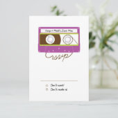 レトロインディ結婚ミキステープ(紫/ライム) 出欠カード (スタンド正面)