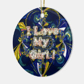 レトロインフィニティ私は私の女の子を愛 セラミックオーナメント (左)
