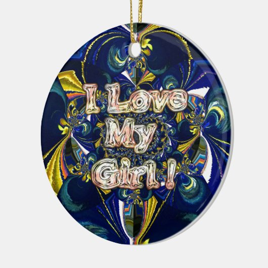 レトロインフィニティ私は私の女の子を愛 セラミックオーナメント (左)