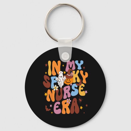 レトロイン不気味マイナースエラおもしろい不気味ナースハ キーホルダー (正面)