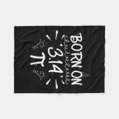 レトロイン4月We衣服ブルーパズル自閉症アワレ フリースブランケット (正面(横))