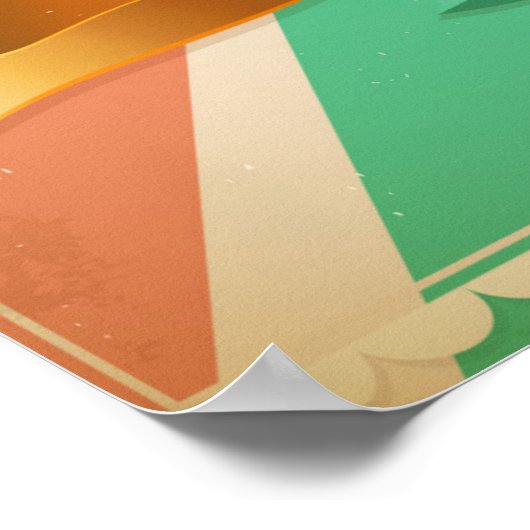 レトロイースターエッグ狩りホリデーカードポスター ポスター (角)