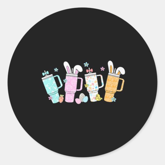 レトロイースターデイスタンリータンブラーインスパイアガールズキ ラウンドシール (正面)