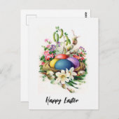 レトロイースターネストポストカード ポストカード (正面/裏面)