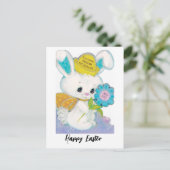 レトロイースターバニーおばあちゃんとおじいちゃん ポストカード (スタンド正面)