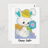 レトロイースターバニーおばあちゃんとおじいちゃん ポストカード (正面/裏面)