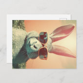 レトロイースターバニーチラクシングの芝生 ポストカード (正面/裏面)