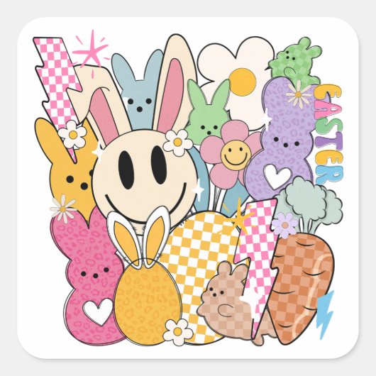 レトロイースター スクエアシール (正面)