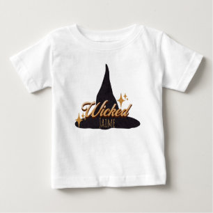 レトロウィッチハット邪悪な名前 ベビーTシャツ