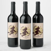 レトロウィッチベビーは赤ちゃんシャワーを醸造している ワインラベル (ボトル)