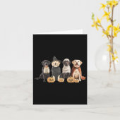 レトロウィッチラブラドールレトリエバーハロウィーンラブラドール カード (黄色い花)