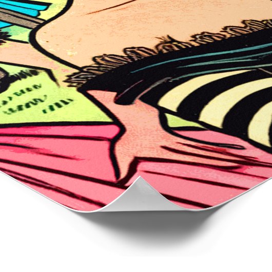 レトロウィッチヴァンパイアガールホラー漫画 ポスター (角)