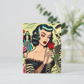 レトロウィッチヴァンパイアガールホラー漫画 ポストカード (スタンド正面)