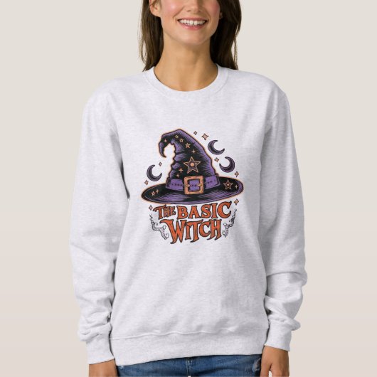 レトロウィッチ不気味スクリプトハロウィーンの衣装の女性 スウェットシャツ (正面)