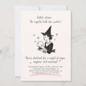 レトロウィッチ付き水晶玉ハローウィンパーティ 招待状 (正面)