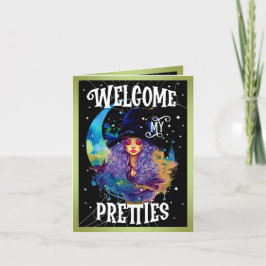 レトロウィッチ美しいハロウィーン サンキューカード