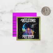 レトロウィッチ美しいハロウィーン ノートカード (正面/裏面インサイチュ)