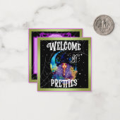 レトロウィッチ美しいハロウィーン ノートカード (正面/裏面インサイチュ)