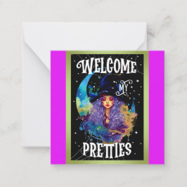 レトロウィッチ美しいハロウィーン ノートカード