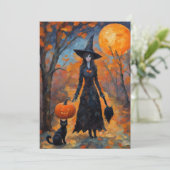 レトロウィッチ黒猫とカボチャ，ハロウィーン シーズンカード (スタンド正面)