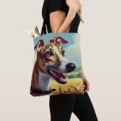 レトロウィペット絵を描犬 トートバッグ (クローズアップ)