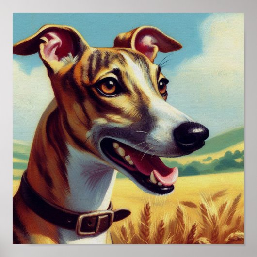 レトロウィペット絵を描犬 ポスター (正面)