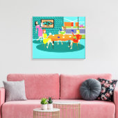 レトロウィメンズカードゲーム拡張キャンバス印刷 キャンバスプリント (インサイチュ (リビング))