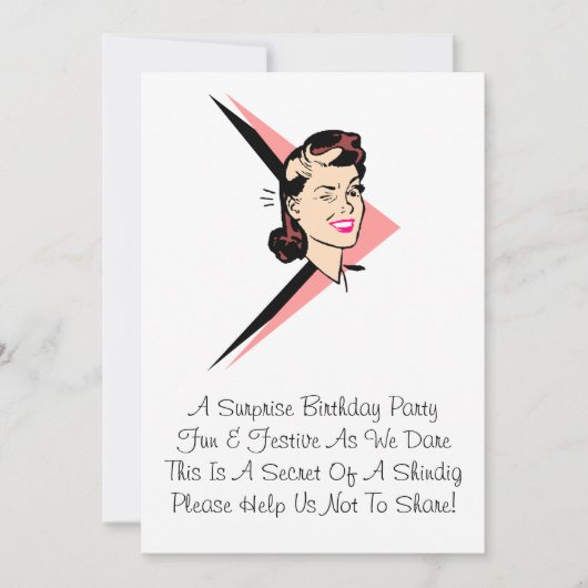 レトロウィンクサプライズウィンクス/ライム招待状パー 招待状 (正面)