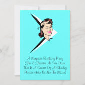 レトロウィンクサプライズターコイズ(リーム招待状) 招待状 (正面)