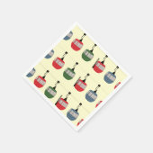 レトロウィンタースキーゴンドラリフトスキークリーム スタンダードカクテルナプキン (角)