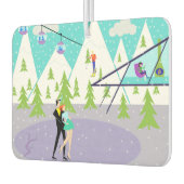 レトロウィンタースキーリゾートエアフレッシュナー カーエアーフレッシュナー (左)