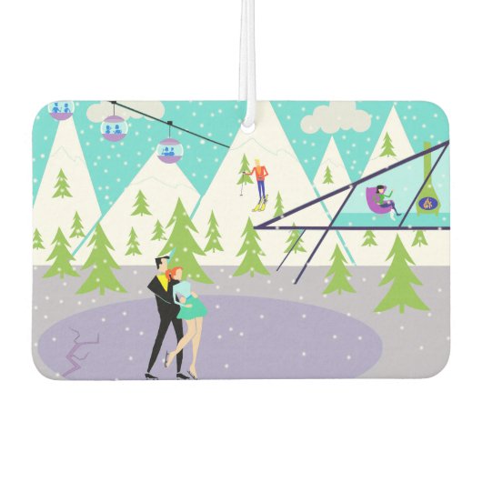 レトロウィンタースキーリゾートエアフレッシュナー カーエアーフレッシュナー (正面)