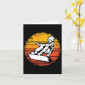 レトロウィンタースポーツスノーボーディングスノーボーダースノーボーダー カード (黄色い花)