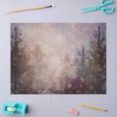 レトロウィンターパインツリーフォレストデクページ 薄葉紙 (クラフト)