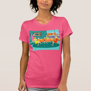 レトロウィークリーウィメンズカードゲームTシャツ Tシャツ