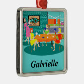 レトロウィークリーカードゲームクリスマスオーナメント メタルオーナメント (右)