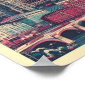 レトロウィーンシティオーストリアのスカイラインギフト ポスター (角)