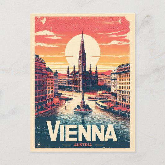 レトロウィーンシティオーストリアギフト ポストカード (正面)