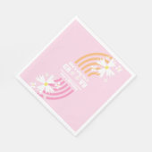 レトロウェイツーグルービーデイジーフラワー誕生日ピンク スタンダードランチョンナプキン (角)