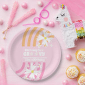 レトロウェイツーグルービーデイジーフラワー誕生日   ペーパープレート (パーティー)