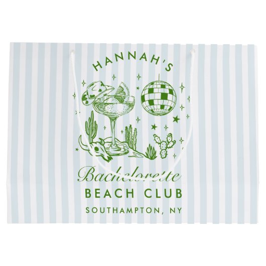 レトロウェスタンヴィンテージブルーバチェロレッテ ラージペーパーバッグ (裏面)