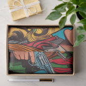 レトロウェスタン漫画イラストレーション 薄葉紙 (ギフト)